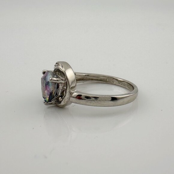 Trillion Cut Mystic Topaz Ring Size 7 - Sterling - Picture 11 of 16